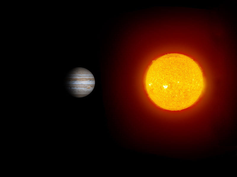 Artist's impression of a Jupiter-like planet orbiting a Sun-like star.