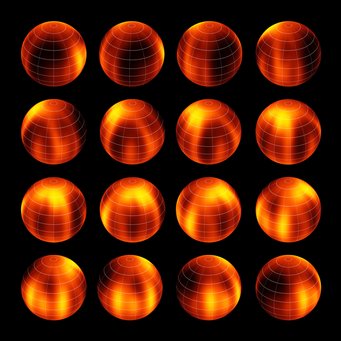 Abbildung 5: Oberflächenkarte des Braunen Zwergs Luhman 16B, die aus Beobachtungen mit dem Very Large Telescope (VLT) der ESO rekonstruiert wurde. Abbildung 5: Oberflächenkarte des Braunen Zwergs Luhman 16B, die aus Beobachtungen mit dem Very Large Telescope (VLT) der ESO rekonstruiert wurde.