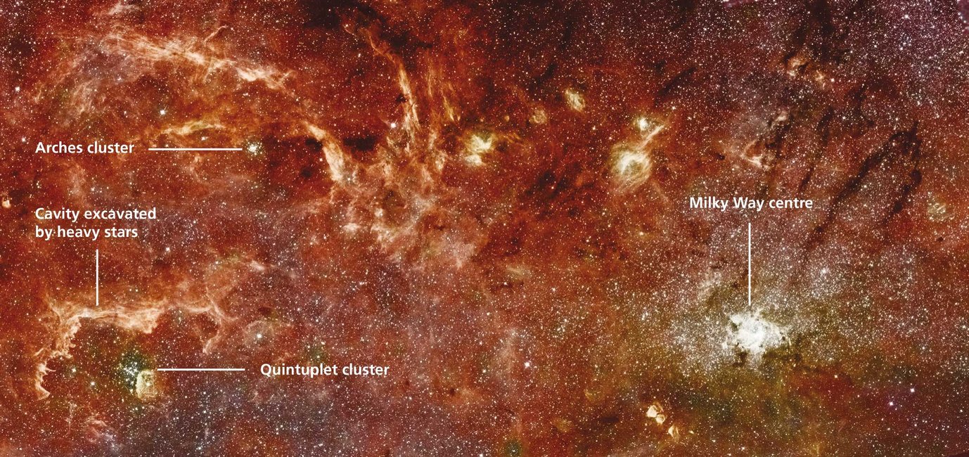 Abb. 1: HST/Spitzer composite: NASA, ESA, D.Q.Wang (UMass), JPL, S. Stolovy (Spitzer Science Center)