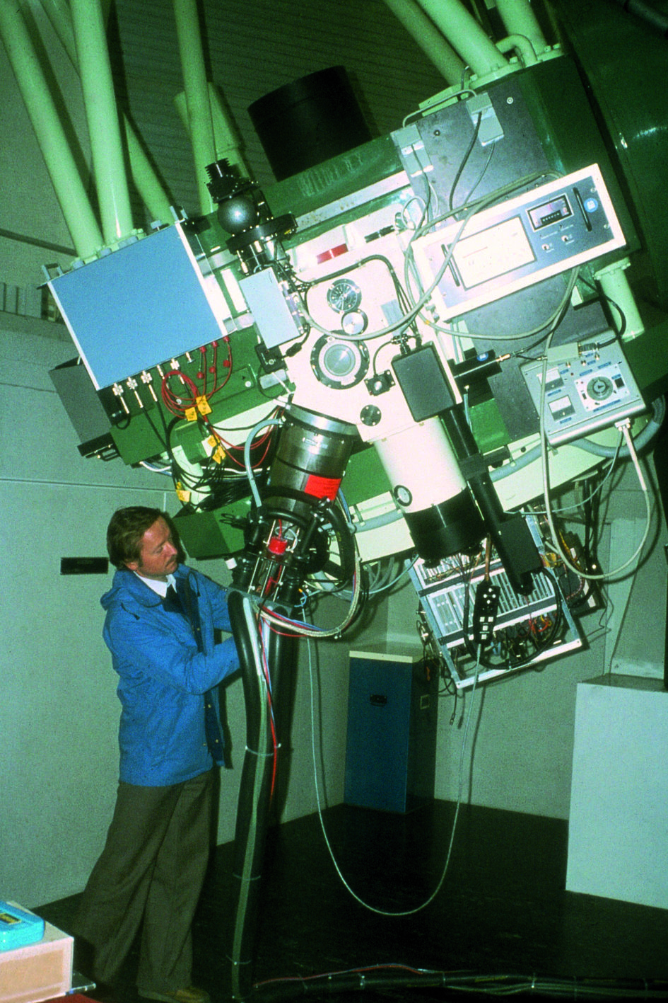 Die Bildwandler-Kamera, entwickelt von Max Beetz, war im Jahre 1975 das erste lichtelektrische Aufzeichnungsgerät am 1.23-m-Teleskop. © Kurt Birkle