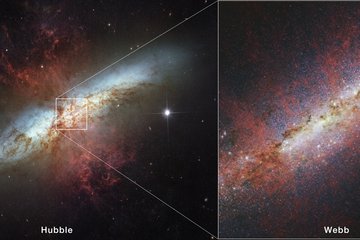 JWST peers into the heart of a starburst galaxy