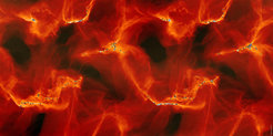 Abbildung 2: Computersimulation der Sternentstehung in einer turbulenten Gaswolke. Diese und ähnliche Simulationen benutzten Kainulainen und seine Kollegen, um ihre Methode zur Rekonstruktion der räumliche Struktur solcher Gaswolken zu testen. Orte, an denen gerade neue Sterne entstehen, sind in der Abbildung durch Kreise gekennzeichnet; eine hellere Farbe entspricht dabei massereicheren Sternen.