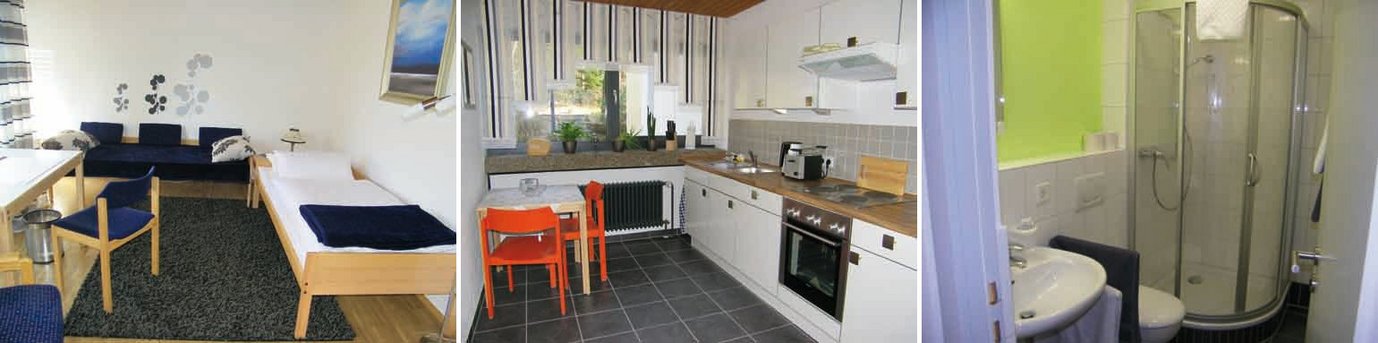 Interior views of some of the rooms in the MPIA guest apartments