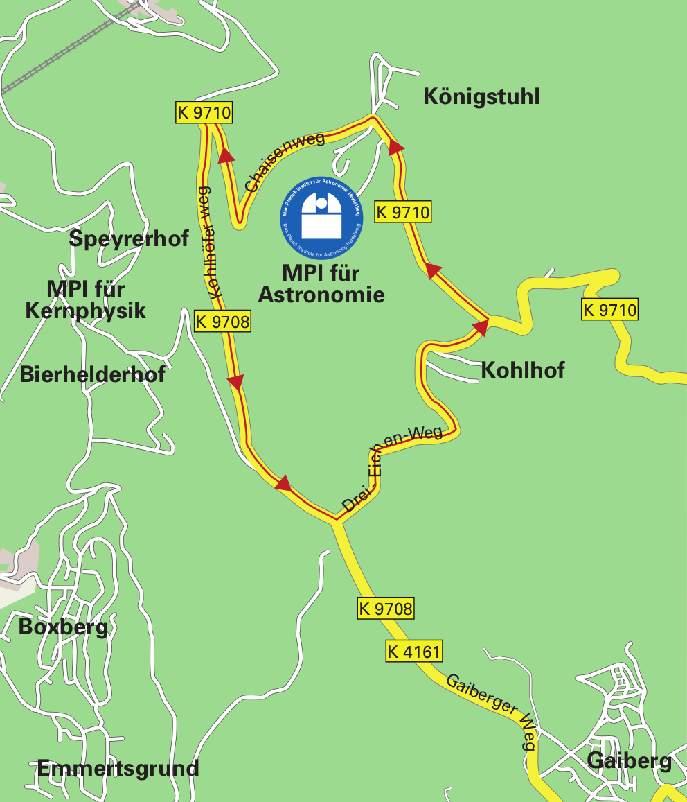 One-way streets on Königstuhl for the Open Day on June 21, 2015