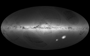 Gaia's first sky map. Credit: ESA/Gaia/DPAC. Acknowledgement: A. Moitinho & M. Barros (CENTRA – University of Lisbon), on behalf of DPAC. Gaia's first sky map. Credit: ESA/Gaia/DPAC. Acknowledgement: A. Moitinho & M. Barros (CENTRA – University of Lisbon), on behalf of DPAC.