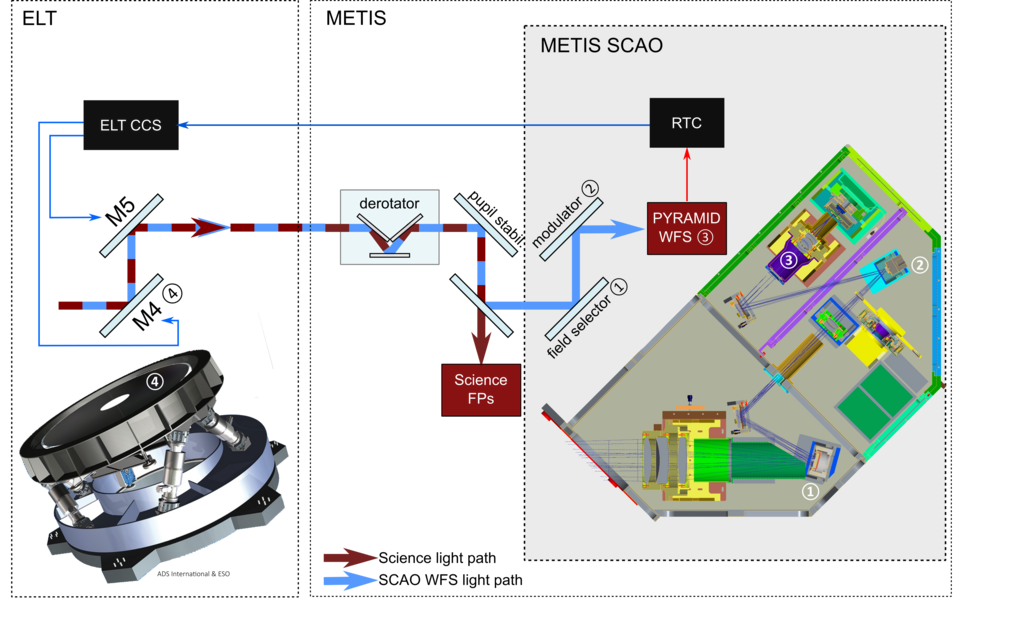 Scheme for the METIS wavefront control using the ELT deformable mirror.