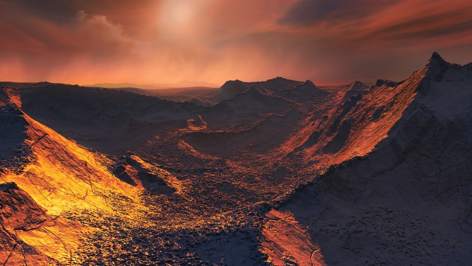 Künstlerische Darstellung der Oberfläche des Planeten "Barnard's Star b".