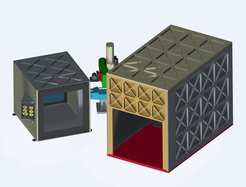 Schematische Ansicht der MCA (Multiple Calibration Assembly). Drei Einheiten bewerkstelligen die Kalibrierung von Flat Field und Wellenlängen (FCU), beweglichen Quellen (MCU) sowie der Astrometrie (ACU). Das Licht verlässt die MCA und durchläuft die Voroptik der AO (Adaptive Optik, nicht im Bild), bevor es in das MICADO-Instrument eintritt.