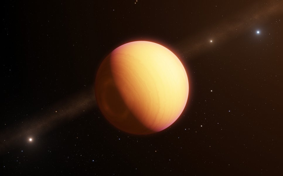 Fremde Welt: Der Exoplanet HR 8799 e konnte mithilfe der neuen Technik getrennt vom Mutterstern HR 8799 spektroskopiert werden. Hier eine künstlerische Darstellung.