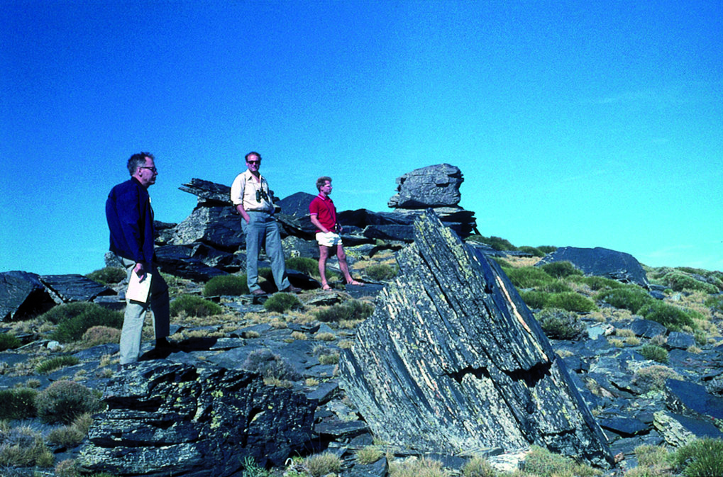 Sichtexpedition in Südspanien in der Sierra Nevada im August 1969. Von links: George Herbig (Lick-Observatorium und später Auswärtiges Wissenschaftliches Mitglied des MPIA), Hans Elsässer, Kurt Voelcker. © Kurt Birkle