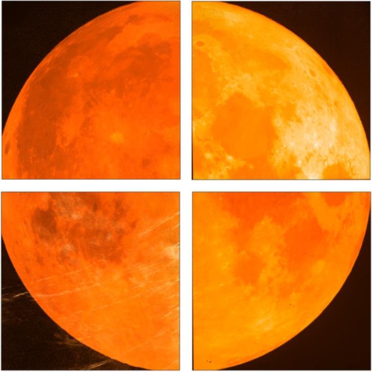 Der Vollmond am 6. November 2014 war das ,,First Light”-Bild für PANIC am 2,2m-Teleskop. Das Bild wurde durch den Schmalbandfilter für molekuaren Wasserstoff (H2) aufgenommen und hat ein Gesichtsfeld von 30´ × 30´.