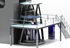 The MICADO instrument will be developed and built by a consortium of European institutes in collaboration with ESO. MICADO will be the first dedicated imaging camera for the giant new telescope E-ELT and will take the power of adaptive optics to the next level. This picture shows how the instrument will look when installed on the telescope.