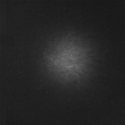 Figure 2: Image of the star Epsilon Aurigae before activation of the adaptive optics. The fuzzy blob arises due to turbulence in Earth's atmosphere.