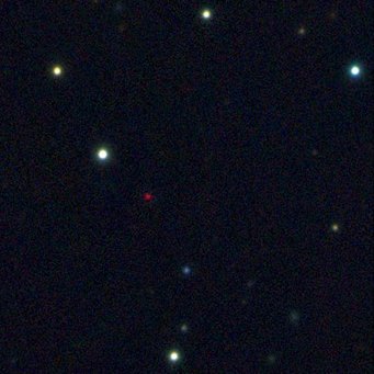 Figure 3: Discovery image of the solitary object PSO J318.5-22 discovered by a group of astronomers led by Michael Liu from the University of Hawaii, and including Niall Deacon from the Max Planck Institute for Astronomy. (Image size: 125 arc seconds on a side.) Figure 3: Discovery image of the solitary object PSO J318.5-22 discovered by a group of astronomers led by Michael Liu from the University of Hawaii, and including Niall Deacon from the Max Planck Institute for Astronomy. (Image size: 125 arc seconds on a side.)