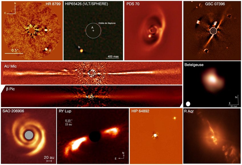 Galerie astrophysikalischer Ergebnisse von Exoplaneten, Scheiben, jungen und entwickelten Sternen, die vom SPHERE-Konsortium seit dem ersten Licht von SPHEREim Mai 2014 veröffentlicht wurden. Galerie astrophysikalischer Ergebnisse von Exoplaneten, Scheiben, jungen und entwickelten Sternen, die vom SPHERE-Konsortium seit dem ersten Licht von SPHEREim Mai 2014 veröffentlicht wurden.