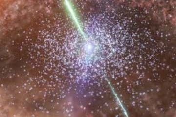 Artist's impression of the whirlpool around a gigantic black hole