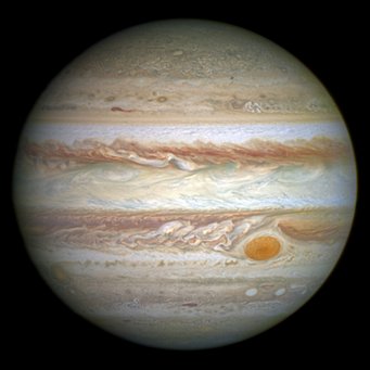 Das Bild zeigt den Planeten Jupiter. Das Bild zeigt den Planeten Jupiter.