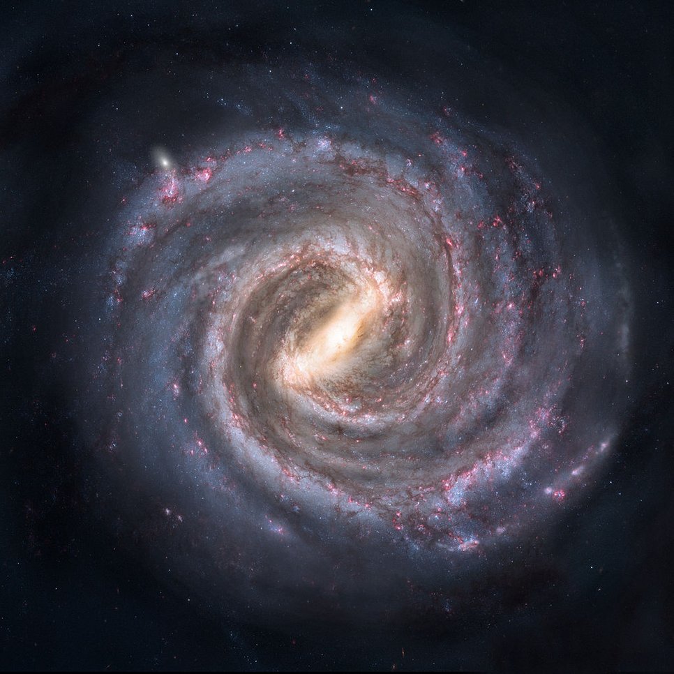 Das Bild zeigt eine Galaxie wie die Milch-Straße.