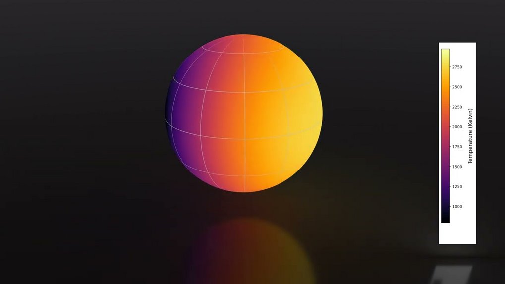 The animation provides the temperature map derived from the data obtained for this study.