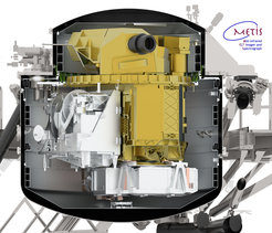 Graphical model of the cryostat containing the main components of the METIS instrument. When completed, it will be one of the first scientific instruments of the Extremely Large Telescope (ELT). METIS will make full use of the telescope's huge primary mirror to study a wide range of scientific topics - from objects in our solar system to distant active galaxies.