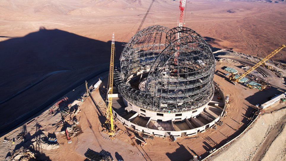 The Extremely Large Telescope on Cerro Armazones in Chile is currently under construction (Image from October 2023)