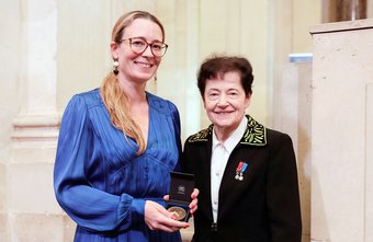 Myriam Benisty (left) receiving the Prix Madame Victor Noury in Paris Myriam Benisty (left) receiving the Prix Madame Victor Noury in Paris