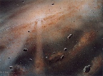 Artist impression of the solar nebula. Artist impression of the solar nebula.